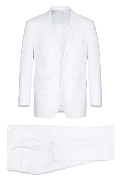 Classic White Linen Groom Suit