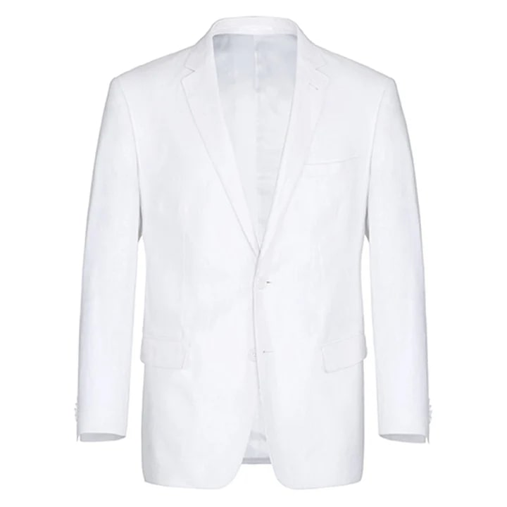 Classic White Linen Groom Suit