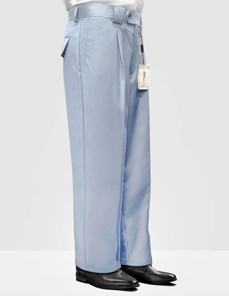 Solid Wide Leg Pants in Powder Wool