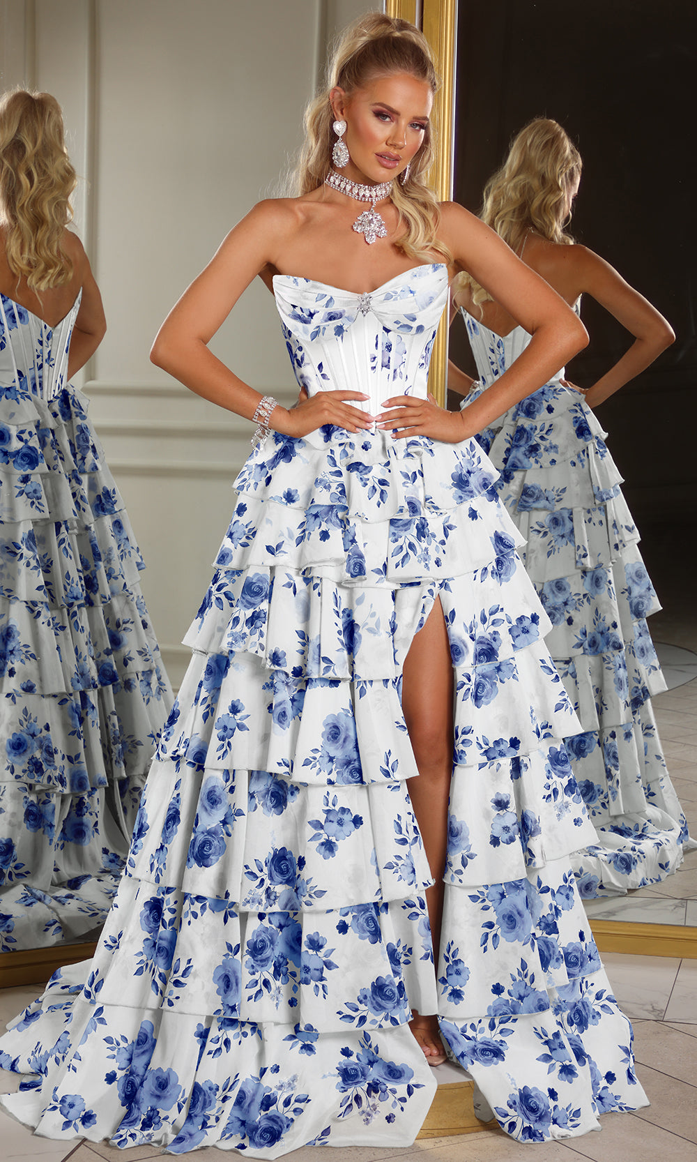 Floral Tiered Gown by Portia and Scarlett