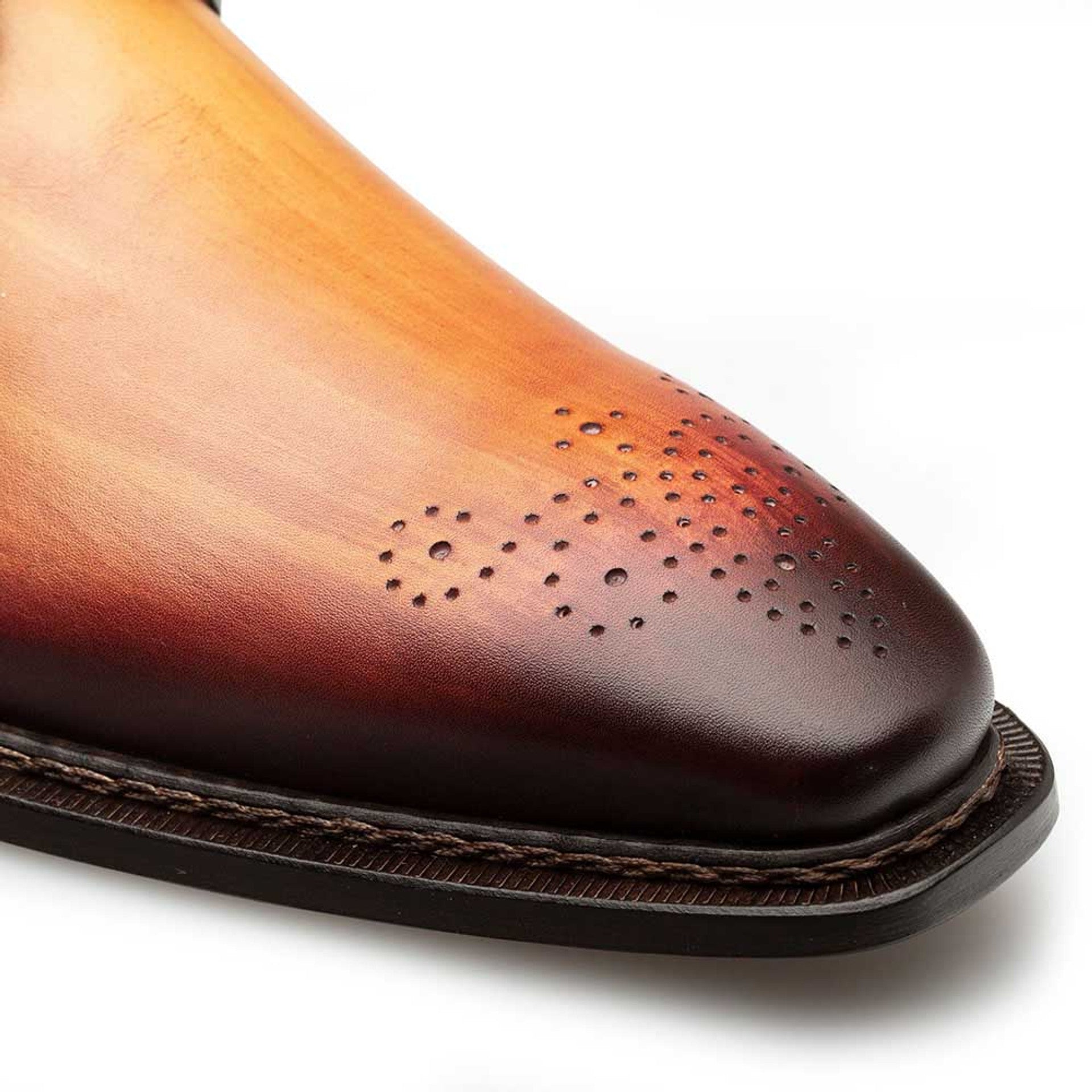 Principe Tan/Rust Patina Leather MenŸ??s Derby Shoes By Mezlan Made In Spain Brand