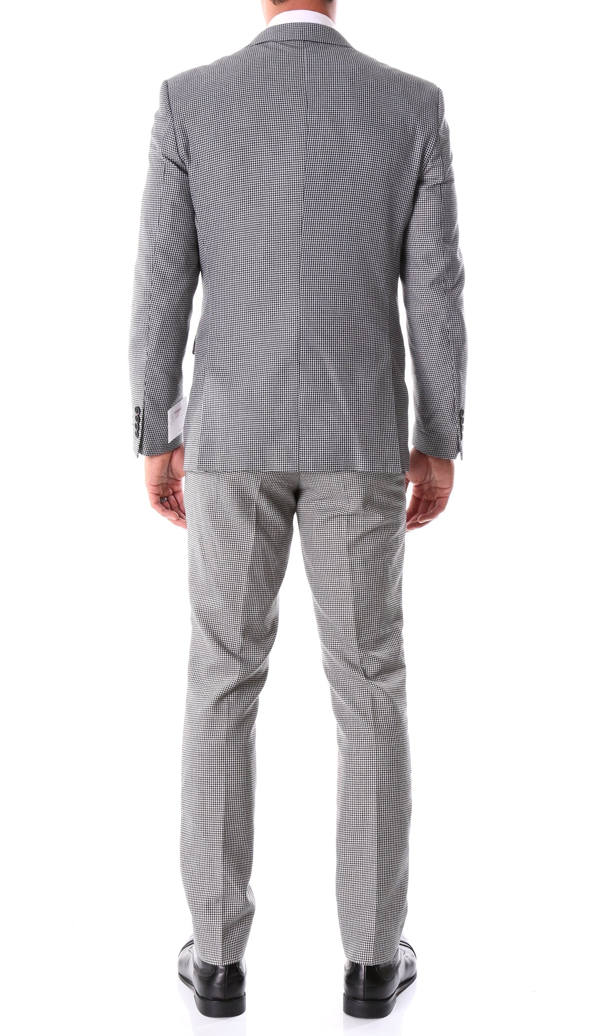 Slim Fit Houndstooth Peak Lapel Suit