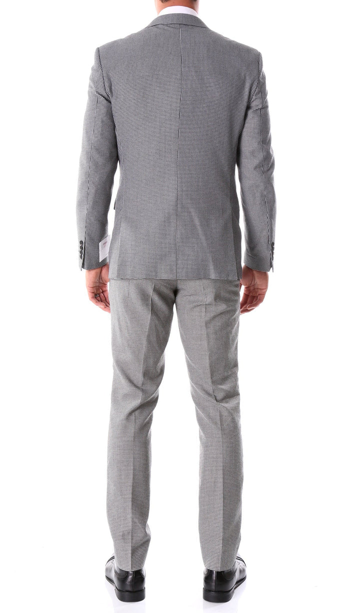 Slim Fit Houndstooth Peak Lapel Suit