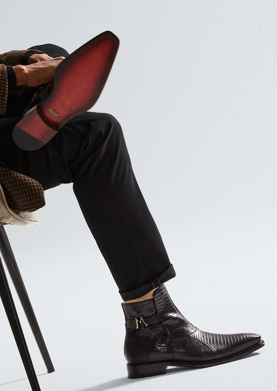 Peninsula Lizard Emblem Boot Black By Mezlan Made In Spain Brand