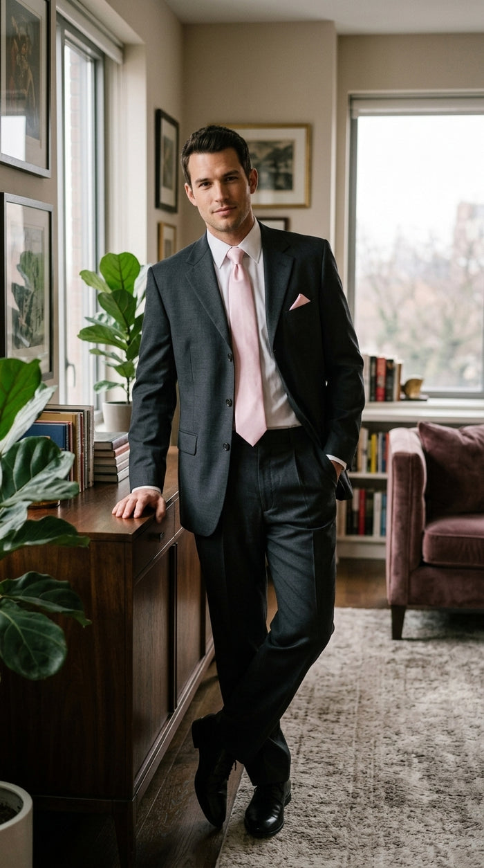 Men’s Black 4 Button Classic Fit Suit, Double Pleated Fully Lined Formal Wedding Business Suit