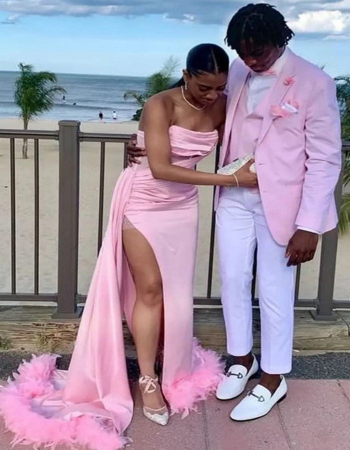Pink and White Tuxedo Set with Vest and Bowtie