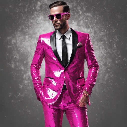 Sequin Tuxedo Suit with Sequin Pants