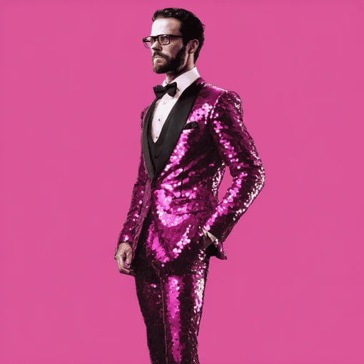 Sequin Tuxedo Suit with Sequin Pants