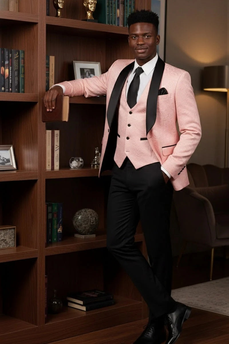 Pink Vinci 1-Button Shawl Tuxedo