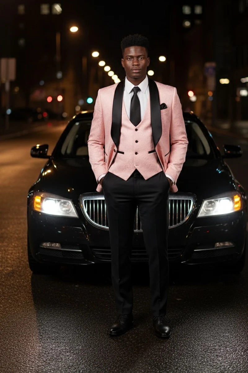 Pink Vinci 1-Button Shawl Tuxedo