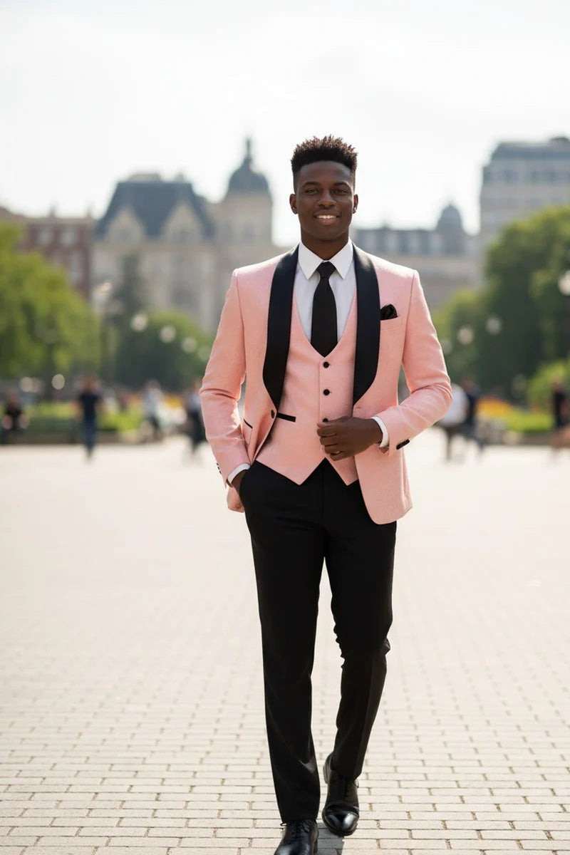 Pink Vinci 1-Button Shawl Tuxedo