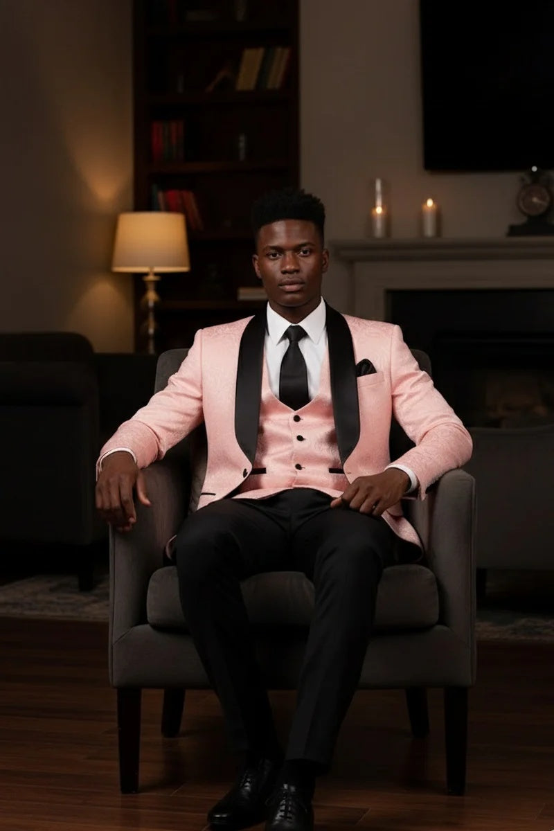 Pink Vinci 1-Button Shawl Tuxedo