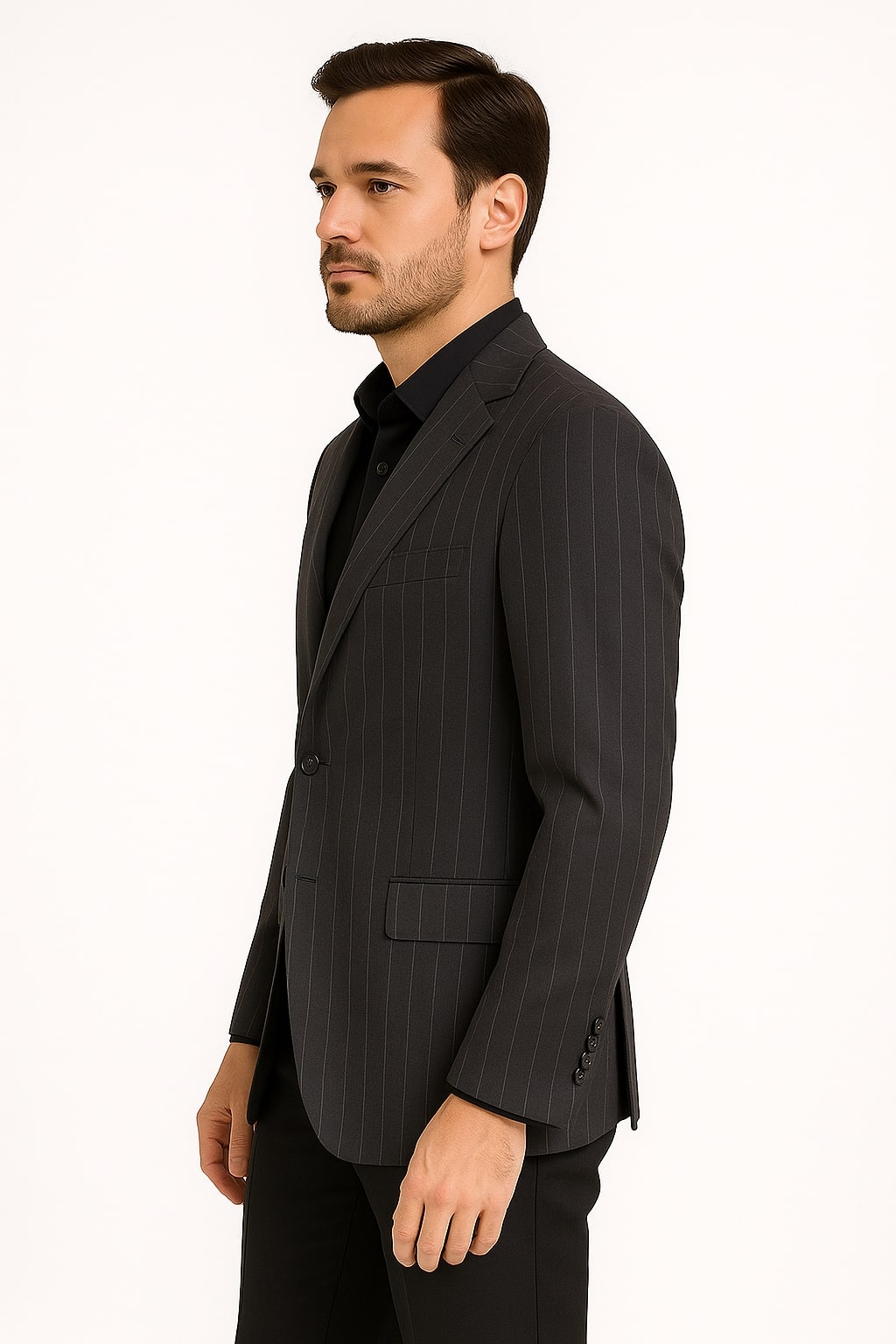 Charcoal Grey 1920s Pinstripe Sport Coat