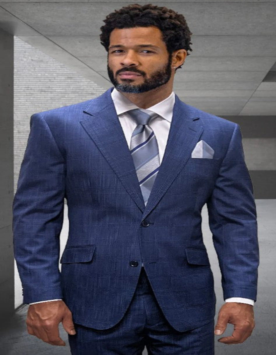 Men’s Blue Italian Wool 3-Piece Suit