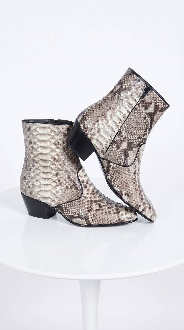 Los Altos Men’s Python Ankle Boots 635749, Exotic Snakeskin Dress Boots for Formal and Western Style