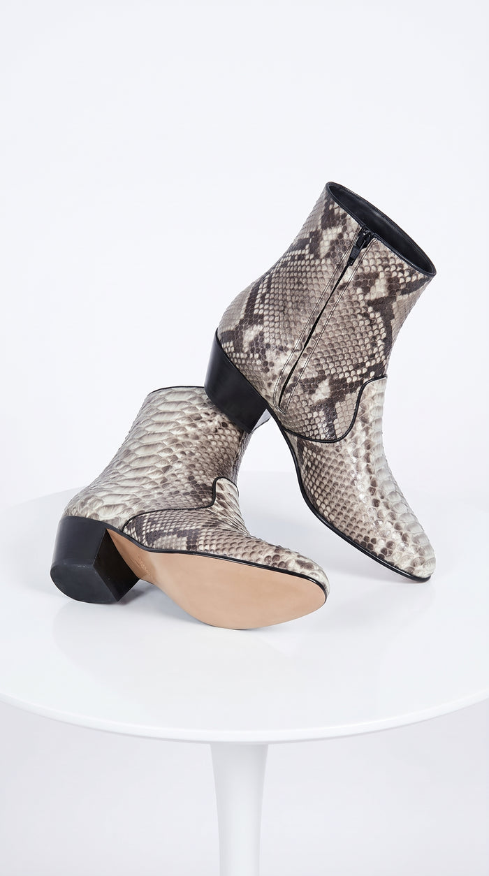 Los Altos Men’s Python Ankle Boots 635749, Exotic Snakeskin Dress Boots for Formal and Western Style