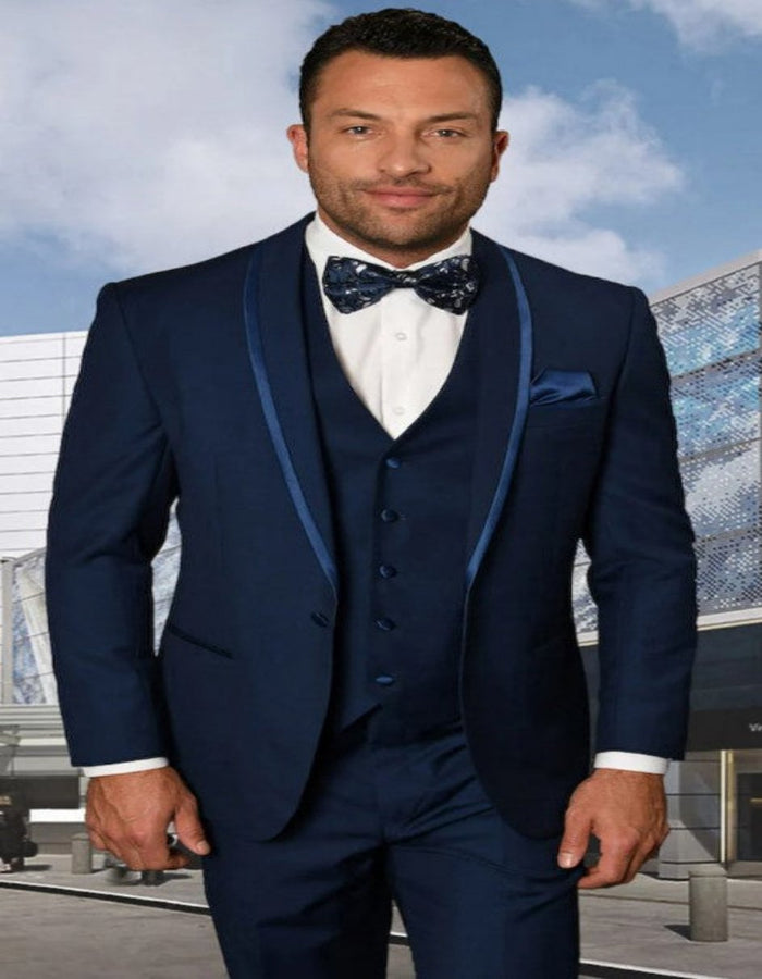 Sapphire Blue One Button Prom Tuxedo