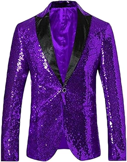 Purple Sequin Tuxedo Dinner Jacket by Alberto Nardoni