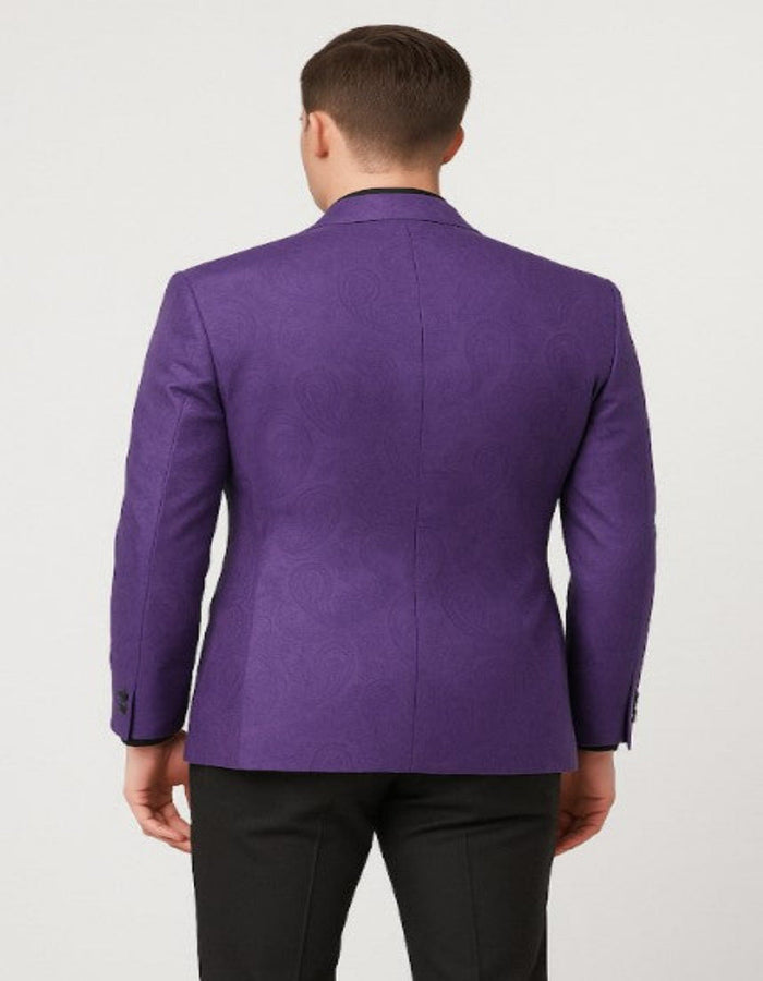 Purple Paisley Slim Tuxedo 3-Piece Suit