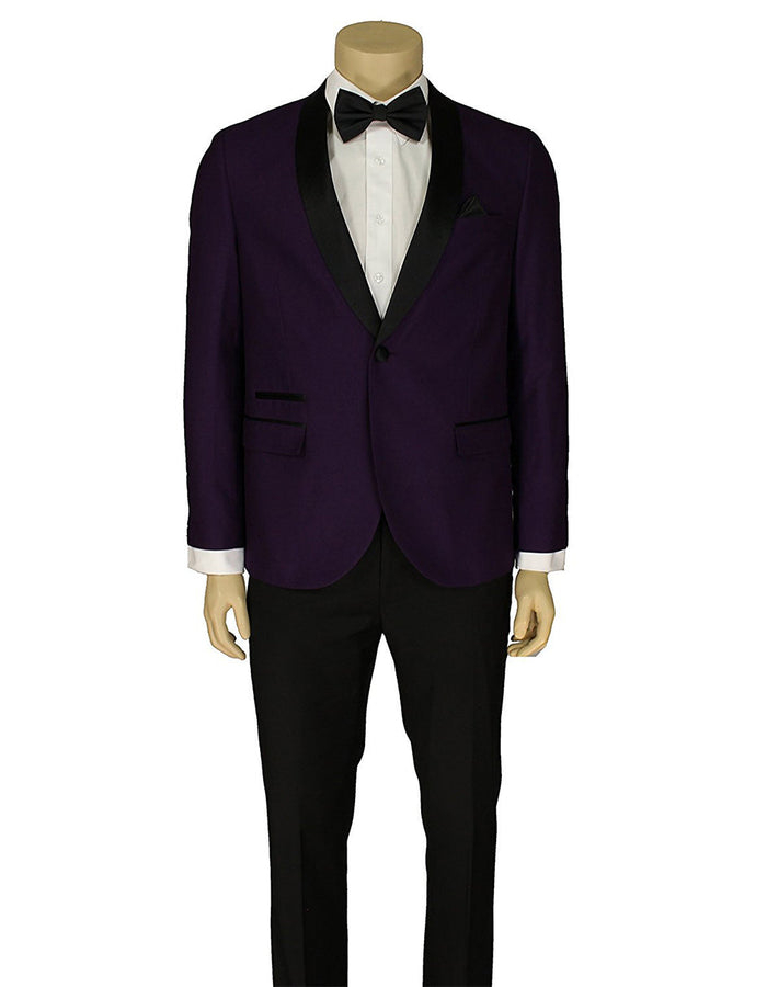 Slim Fit Purple Shawl Lapel Tuxedo