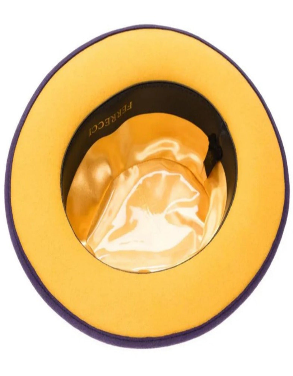 1920s Purple and Gold Fedora – Men’s Classic Two-Tone Dress Hat