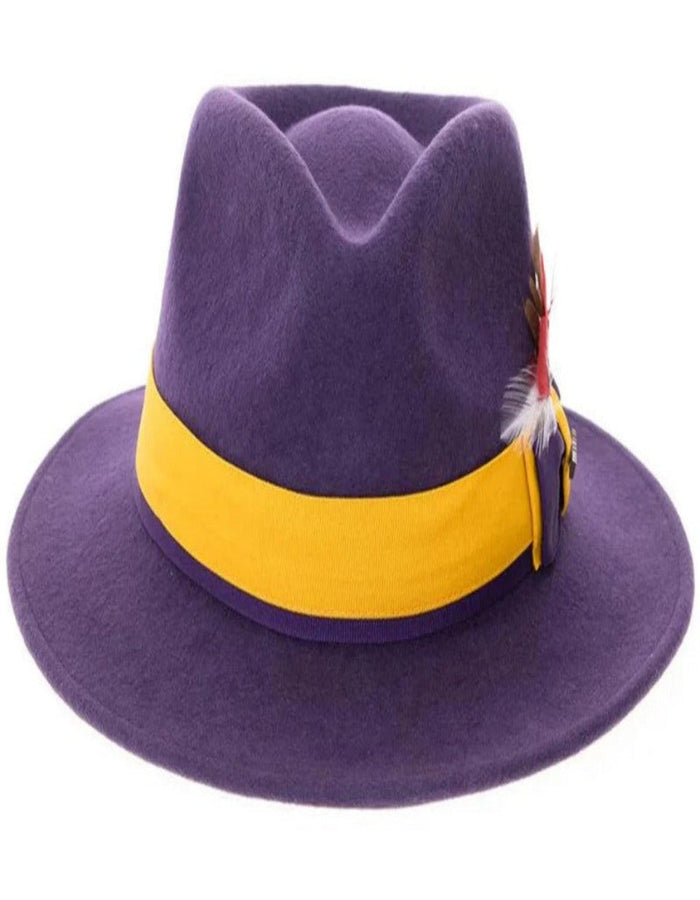 1920s Purple and Gold Fedora Dress Hat