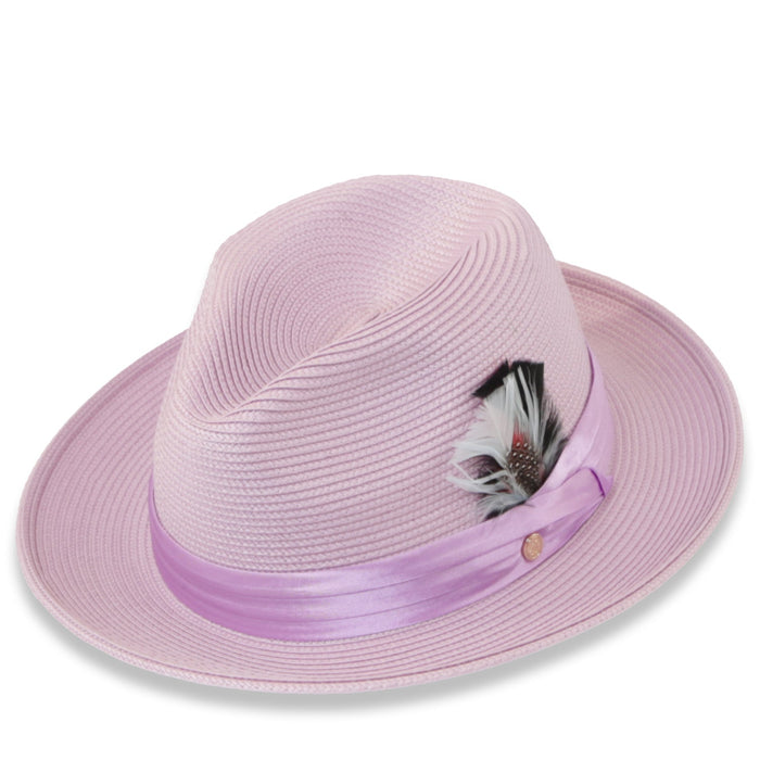 Tapa Crushable Straw Fedora Hat - Purple