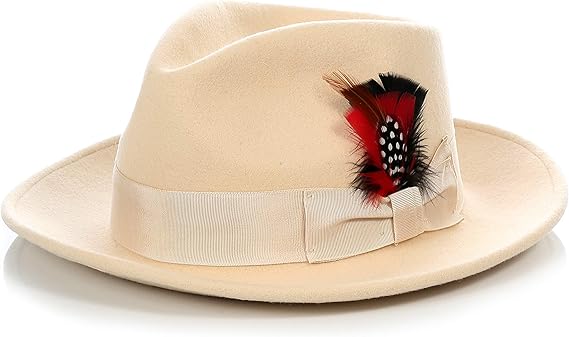 Crushable Australian Wool Fedora with Removable Feather