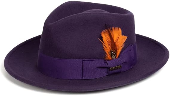 Gangster Wool Crushable Fedora - Purple