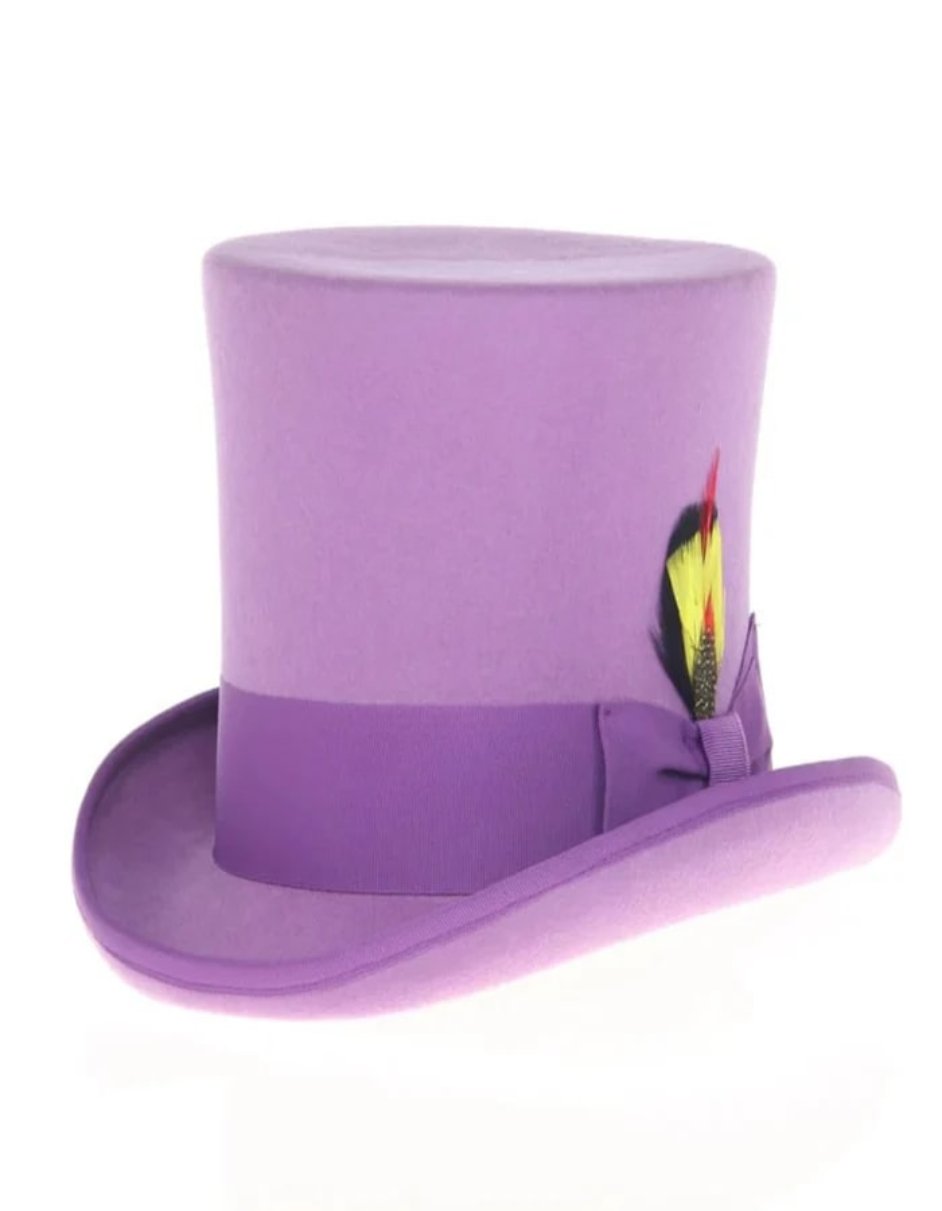 Victorian Steampunk Purple Felt Top Hat