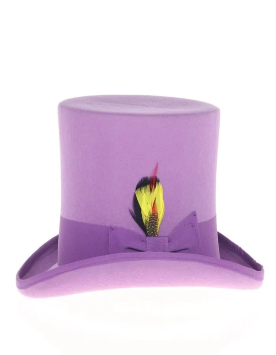 Victorian Steampunk Purple Felt Top Hat