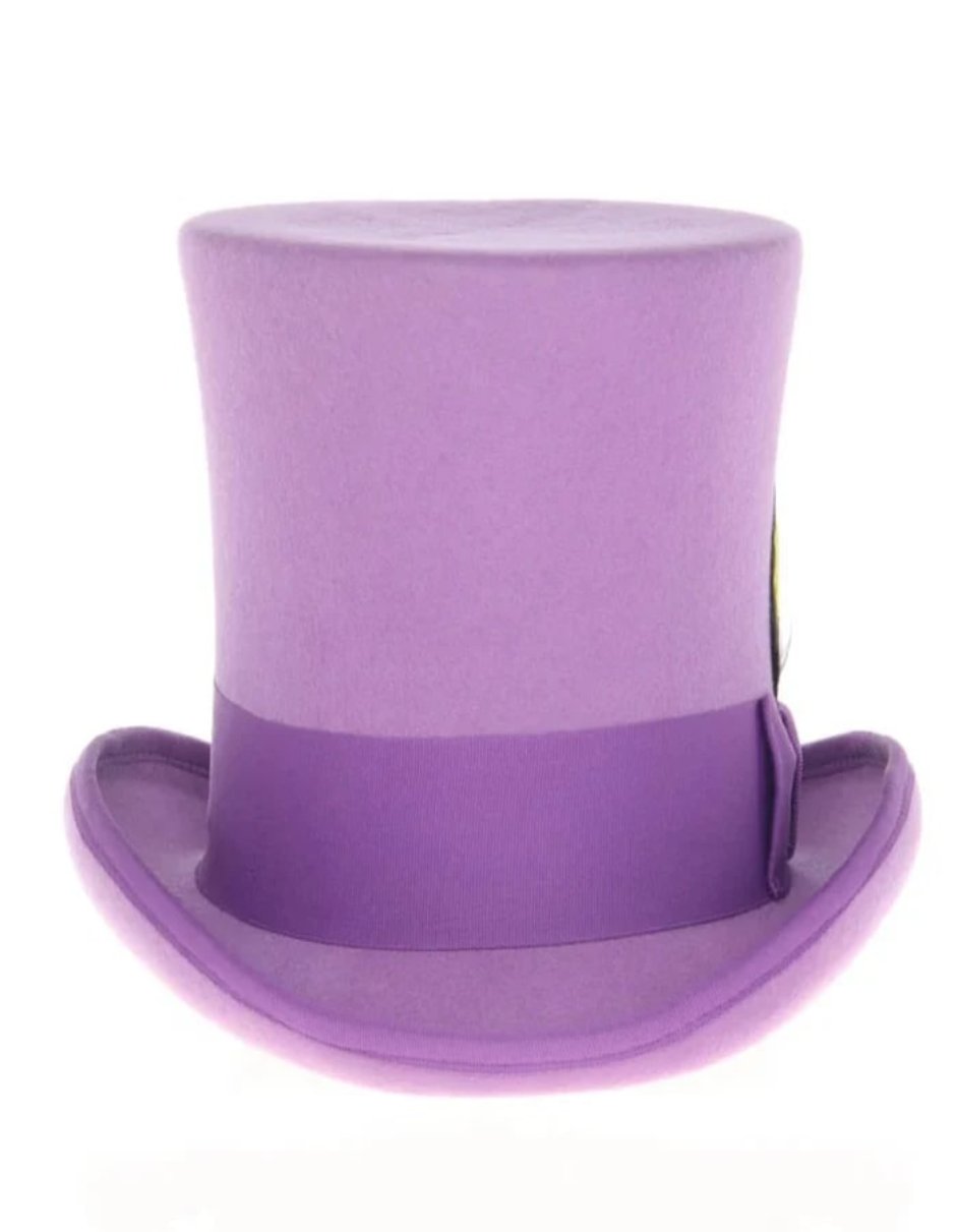 Victorian Steampunk Purple Felt Top Hat