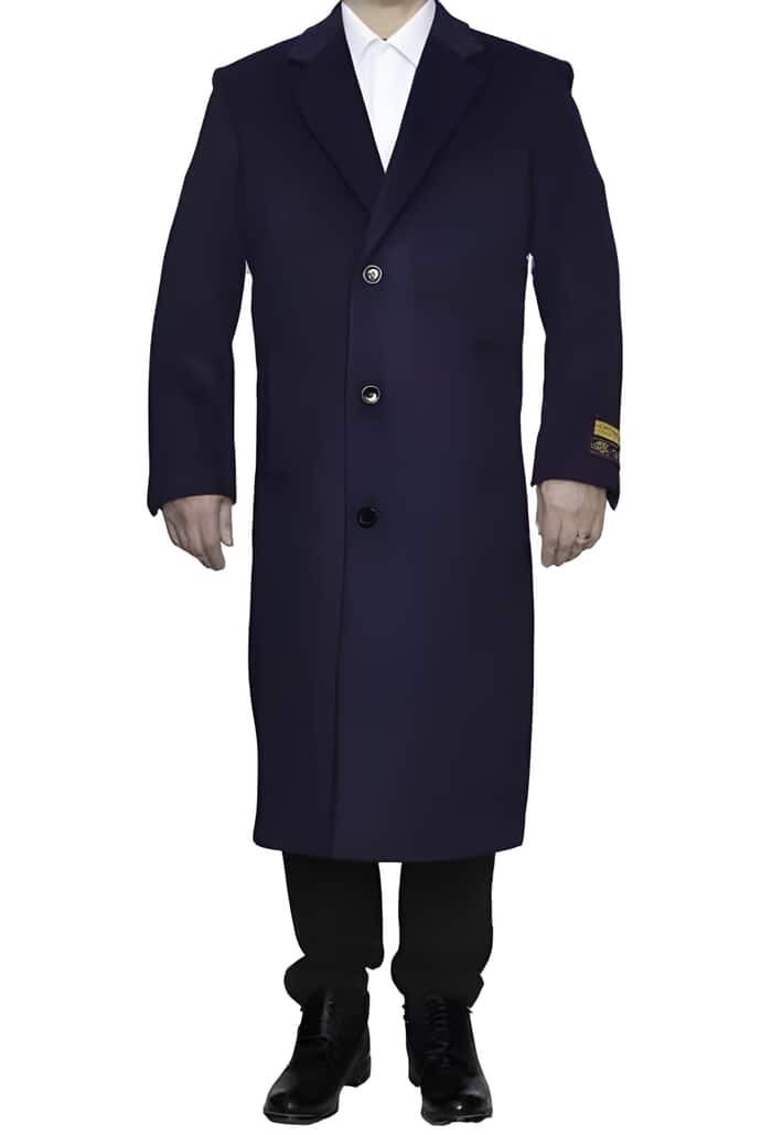Men's Purple Wool 3-Button Topcoat