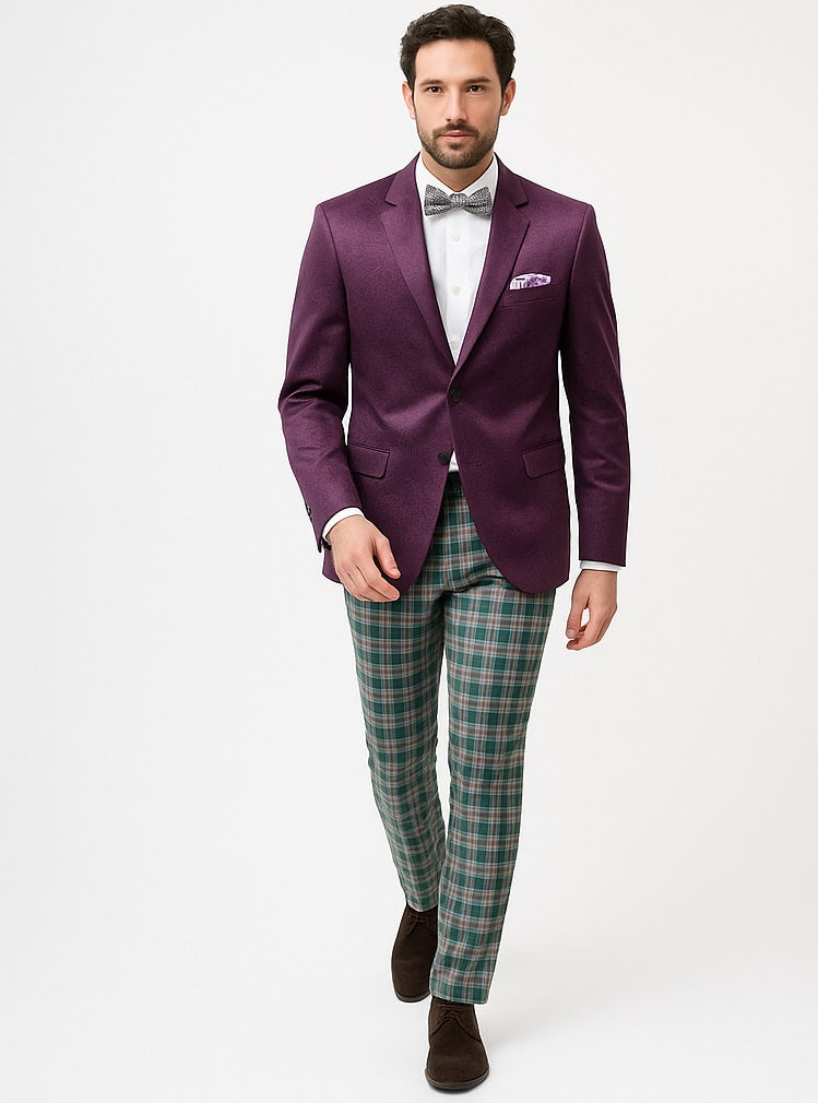 Purple Paisley Blazer - Velvet Lavender Sport Coat - Slim Fit Jacket