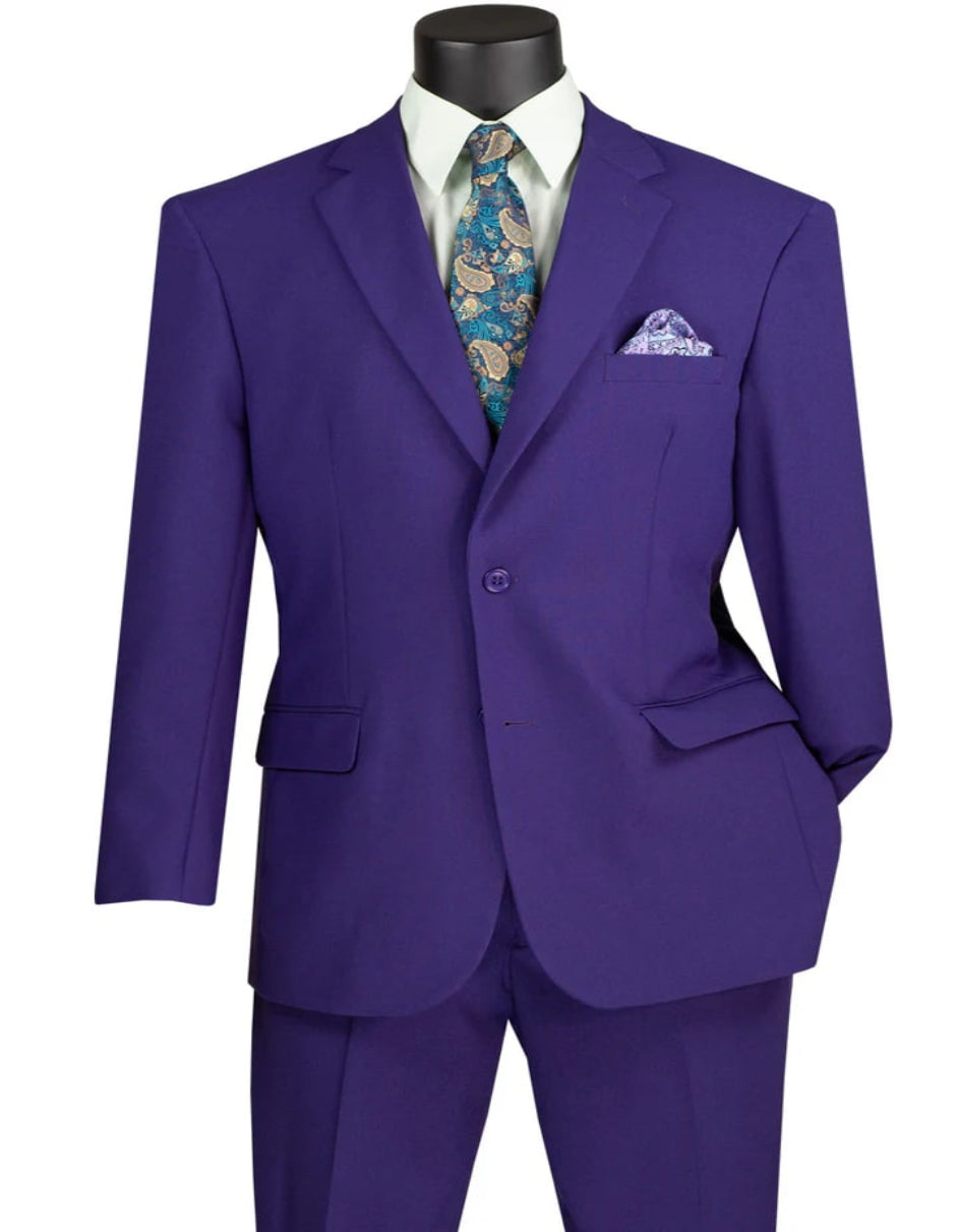 Purple Classic Poplin 2 Button Suit