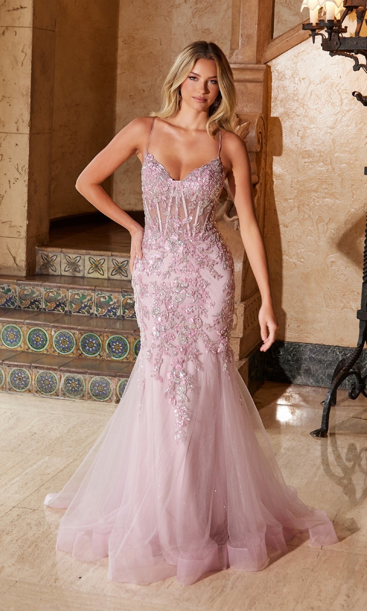 Nox Anabel Q1541 Long Prom Dress with Embroidery