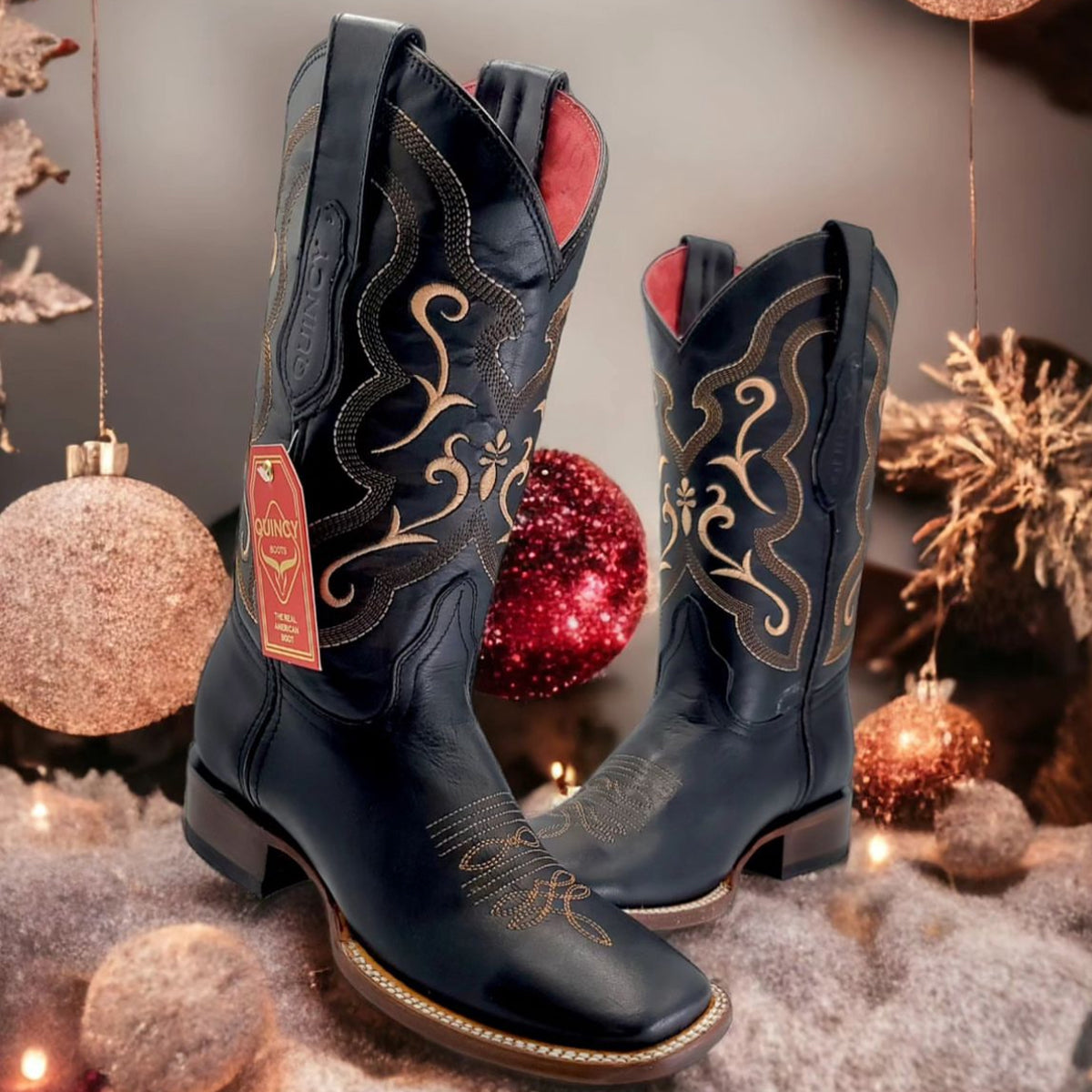 Women's Black Cowboy Boots by Quincy Boots