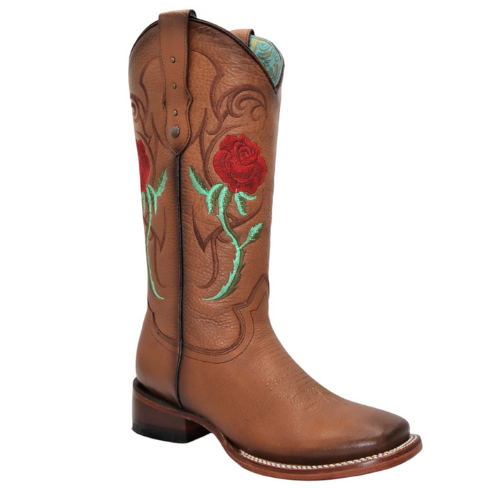 Cowgirl Boots With Red Roses by Quincy Boots