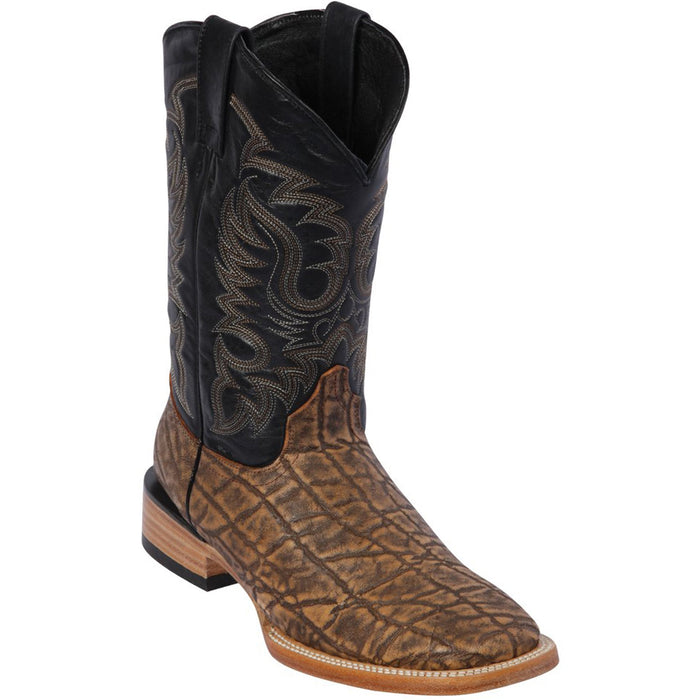 Brown elephant print cowboy boots