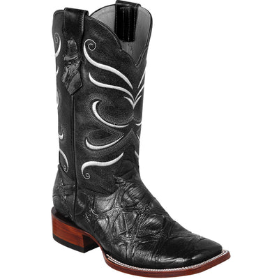 Black Pirarucu Print Boots