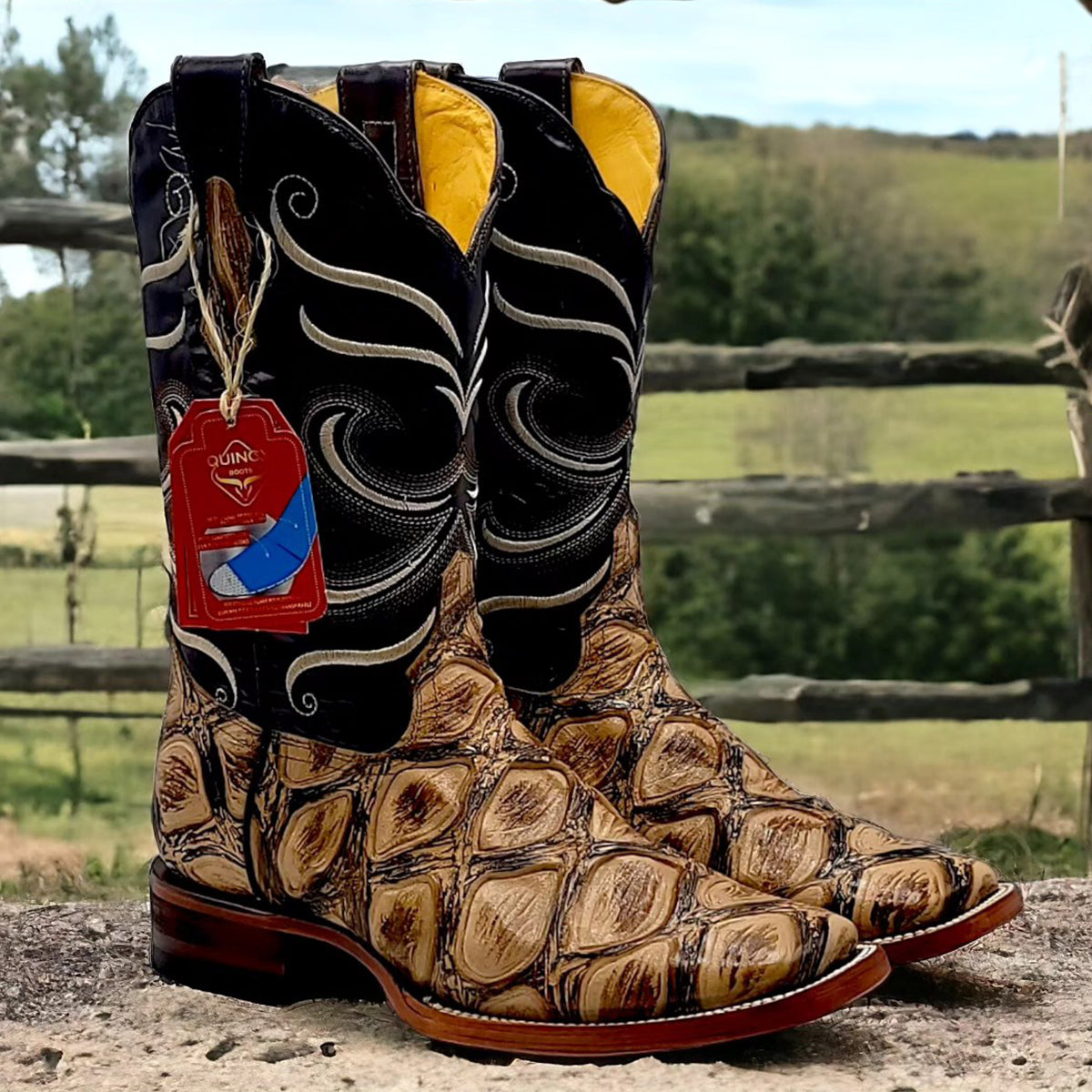 Fish Print Oryx Western Boots by Quincy