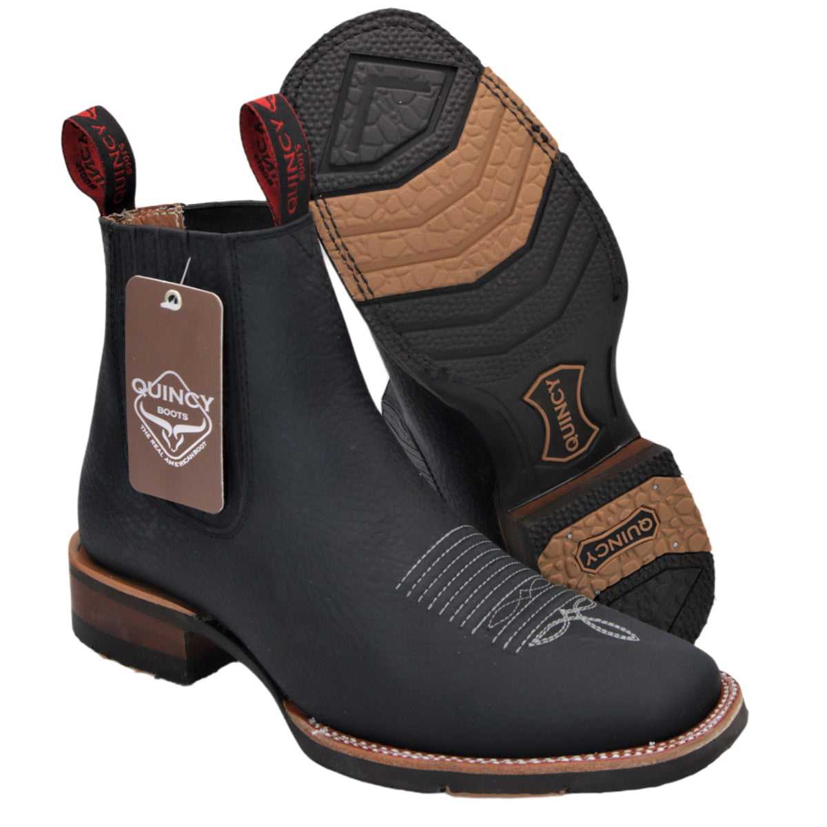 Men’s Square Toe Ankle Boots by Quincy Boots