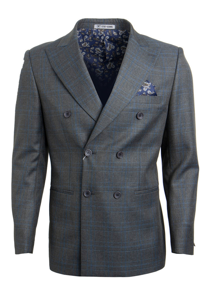 Stacy Adams Double Breasted Charcoal Grey Suit