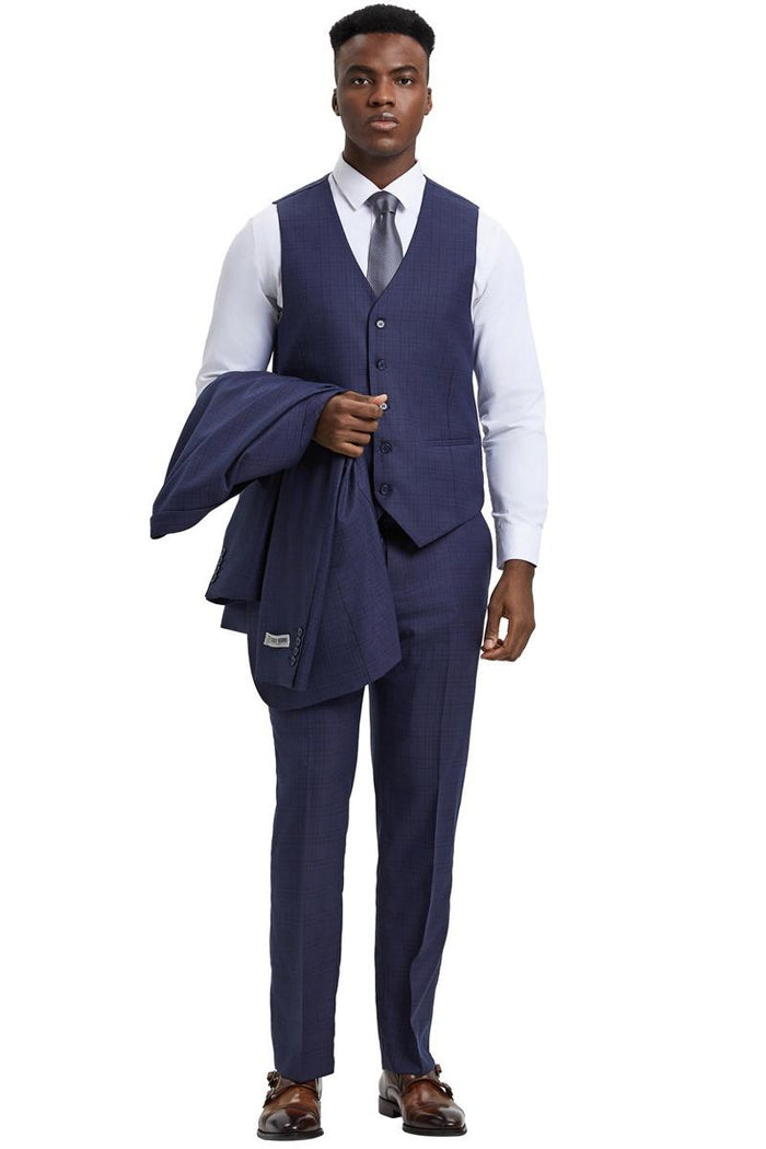 Stacy Adams Eggplant Purple Plaid Suit