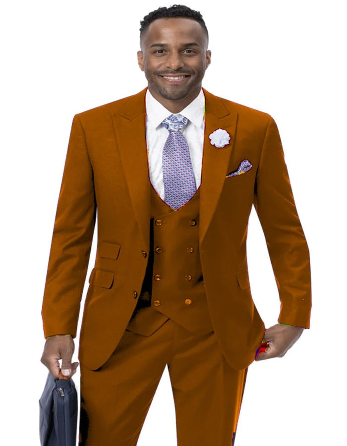 Brown 2 Button Wedding Suit Set