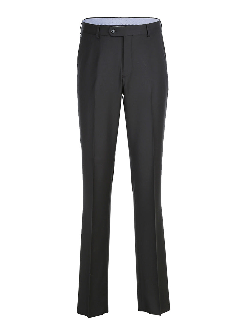 Half Canvas Modern Fit Wool Suit Black 2-Piece