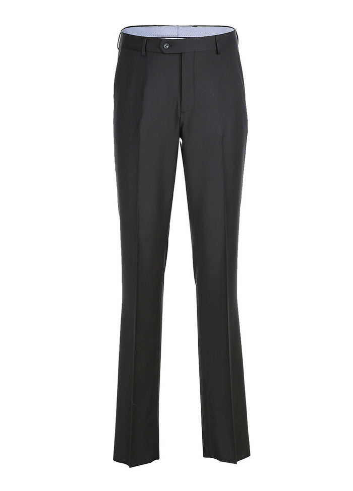 Half Canvas Wool Regular Fit 2 Piece Suit Black
