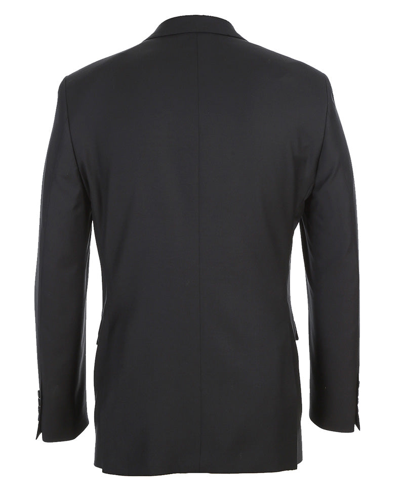 Half Canvas Modern Fit Wool Suit Black 2-Piece