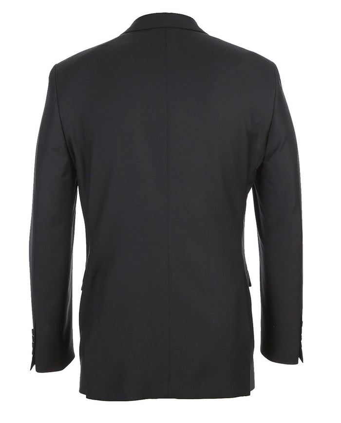 Half Canvas Wool Regular Fit 2 Piece Suit Black