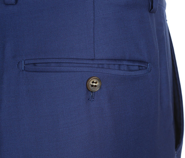 Half Canvas Wool Modern Fit 2 Piece Suit Blue